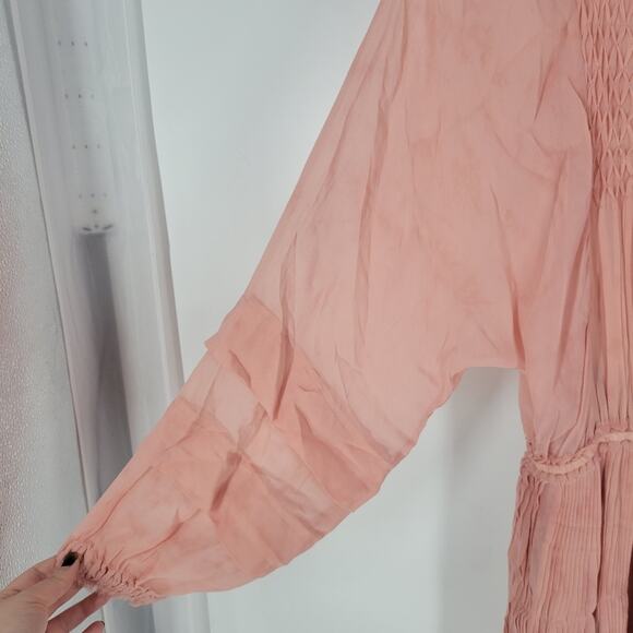 LoveShackFancy Faded Marsala Pleated Noelle Midi Dress S - Picture 4 of 16